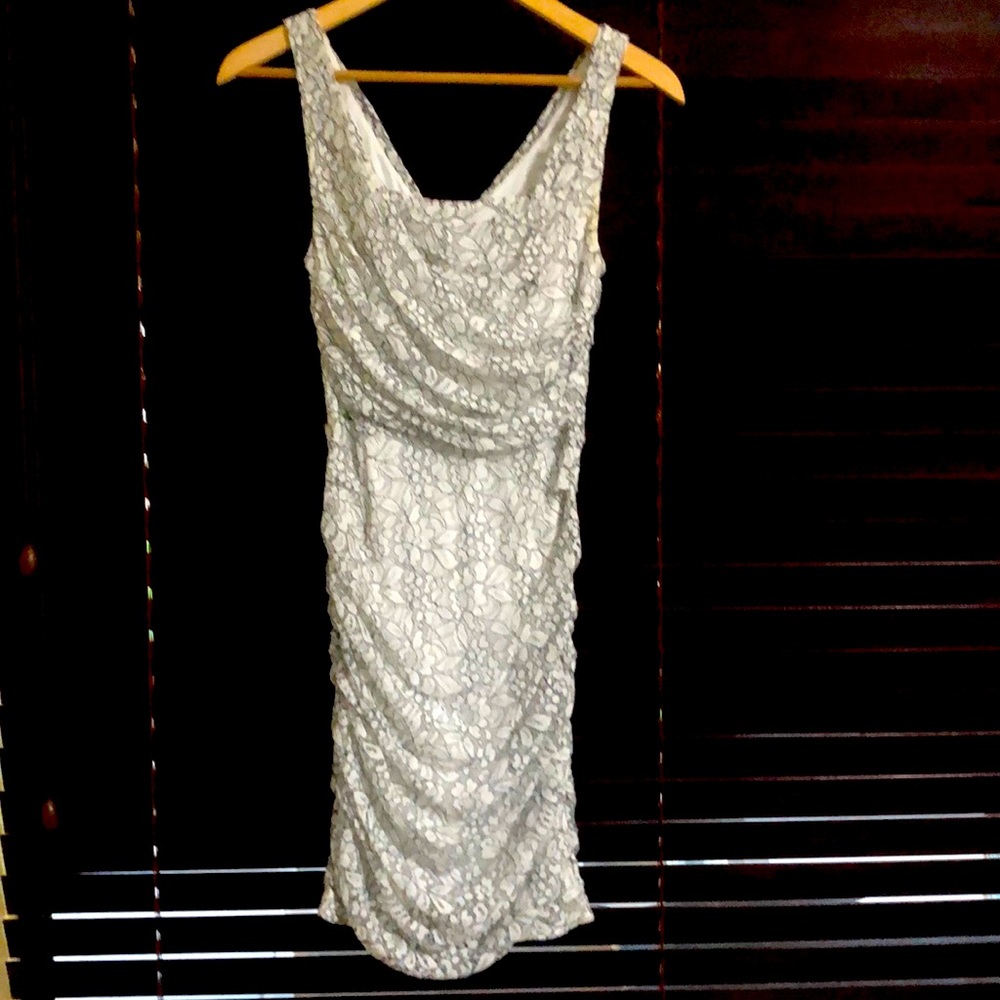 White lace floral bodycon dress